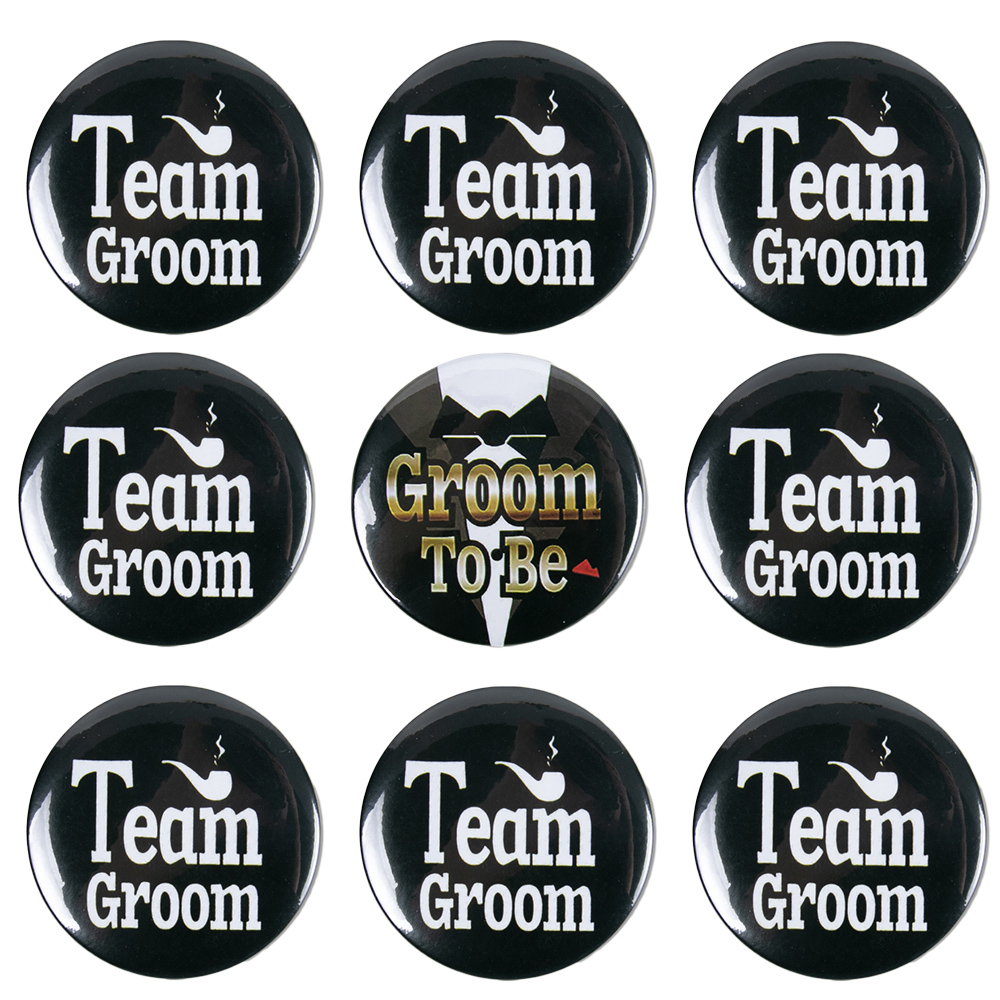 Men'S Grooming Ideas - 男性用バッジピン、花婿付け添人、花婿付け添人アクセサリー、結婚式のアイデアギフト、独身パーティー、ボタン装飾、チーム新郎または花婿、1〜12個