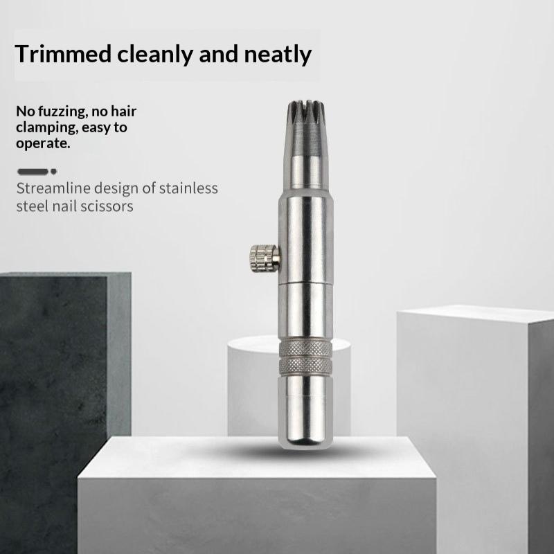 Men'S Grooming Hair Removal - 手動ミニ鼻耳毛トリマー ステンレス鋼製シャープ刃 無痛脱毛クリッパー 男性用 デイリーグルーミング