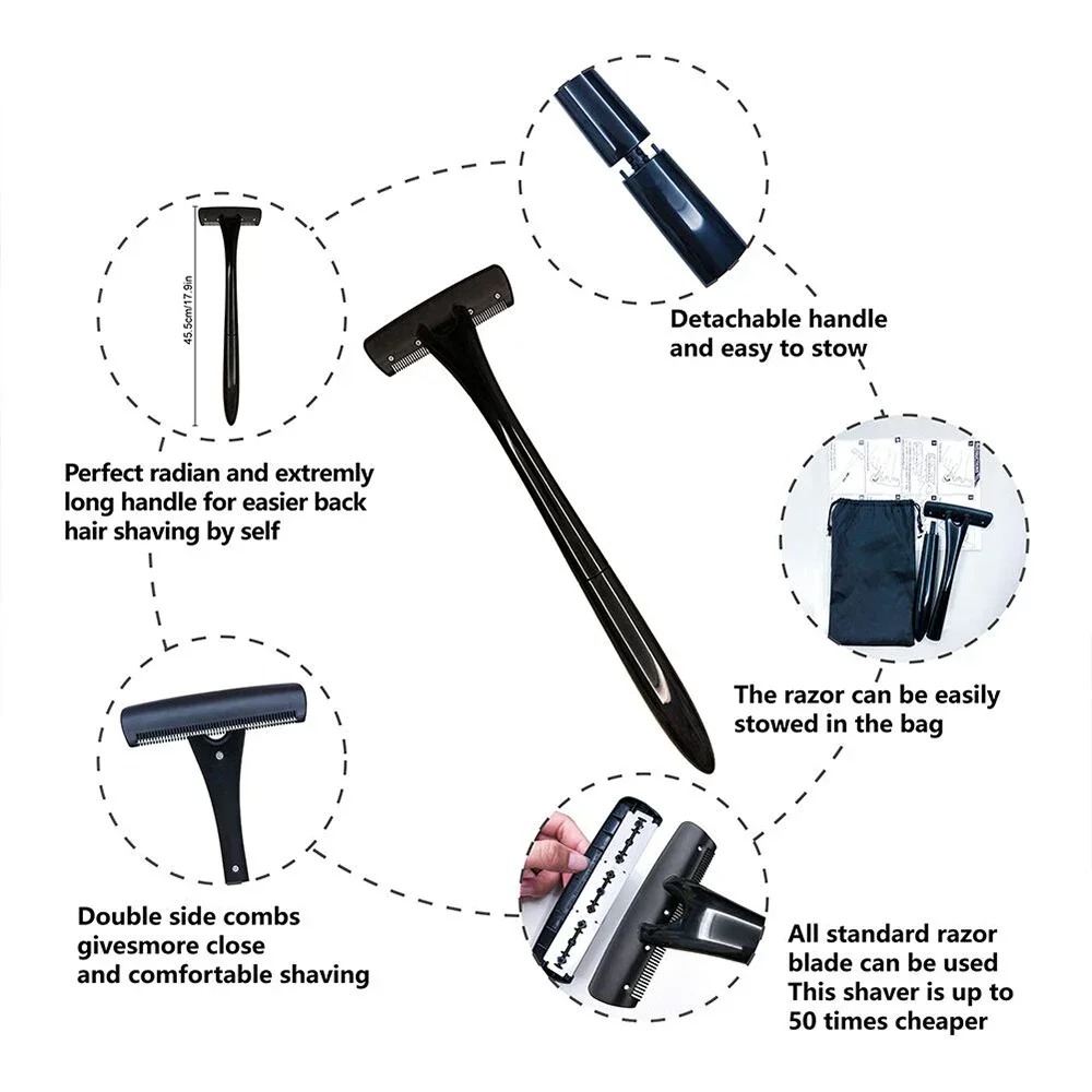 男性用ロングハンドル背中シェーバー、延長ハンドル付き全身脱毛 - Men'S Grooming Hair Removal のレビューと価格